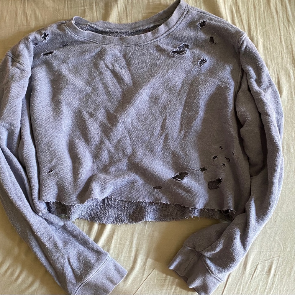 LA hearts by Pacsun blue distressed longsleeve